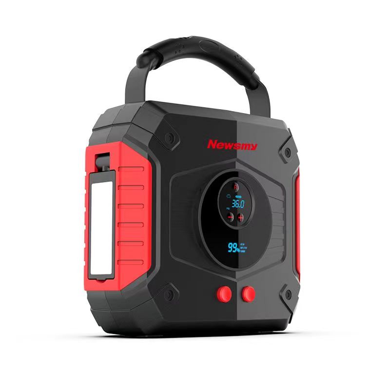 Newsmy纽曼V9豪华版12V汽车应急启动电源充气泵一体机搭电宝汽车电瓶充电器打气泵