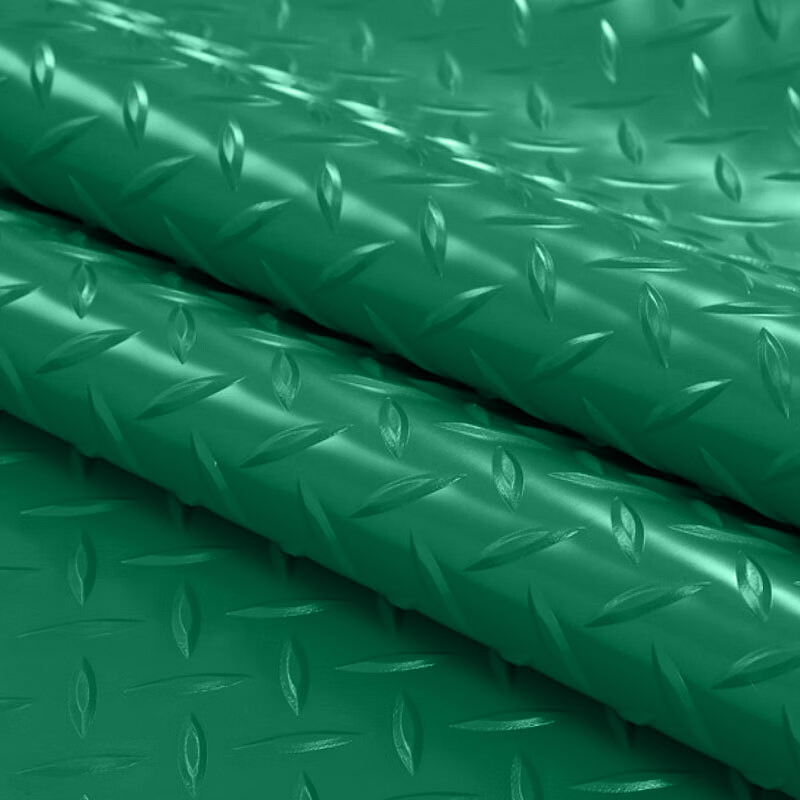 者也 牛筋防滑垫pvc地垫牛津塑料工厂超市健身房地毯防水加厚耐磨浴室塑胶地垫子满铺2M宽1米长 绿色常规型