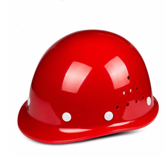 金能电力 安全帽ABS国标工地建筑工程电力施工业安全头盔 监理领导防砸施工帽 玻璃钢透气红色