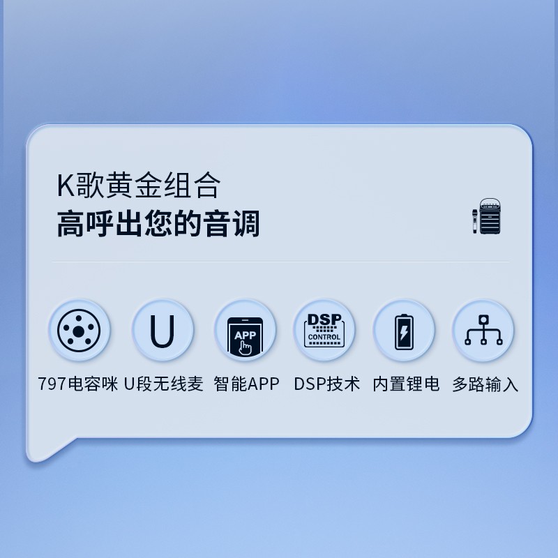 漫步者（EDIFIER）PK305 便携式户外移动音箱配话筒 K歌专用蓝牙音响 户外露营野营音响