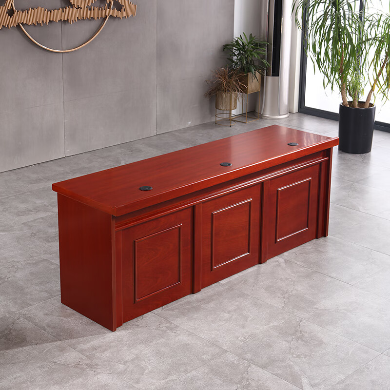 办公桌 中伟/ZHONGWEI 人造板 红棕色 3