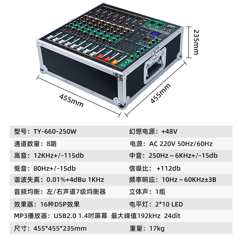 音频功率放大器设备（功放设备） 唯舒/WSJF TY-660-250W 2.0