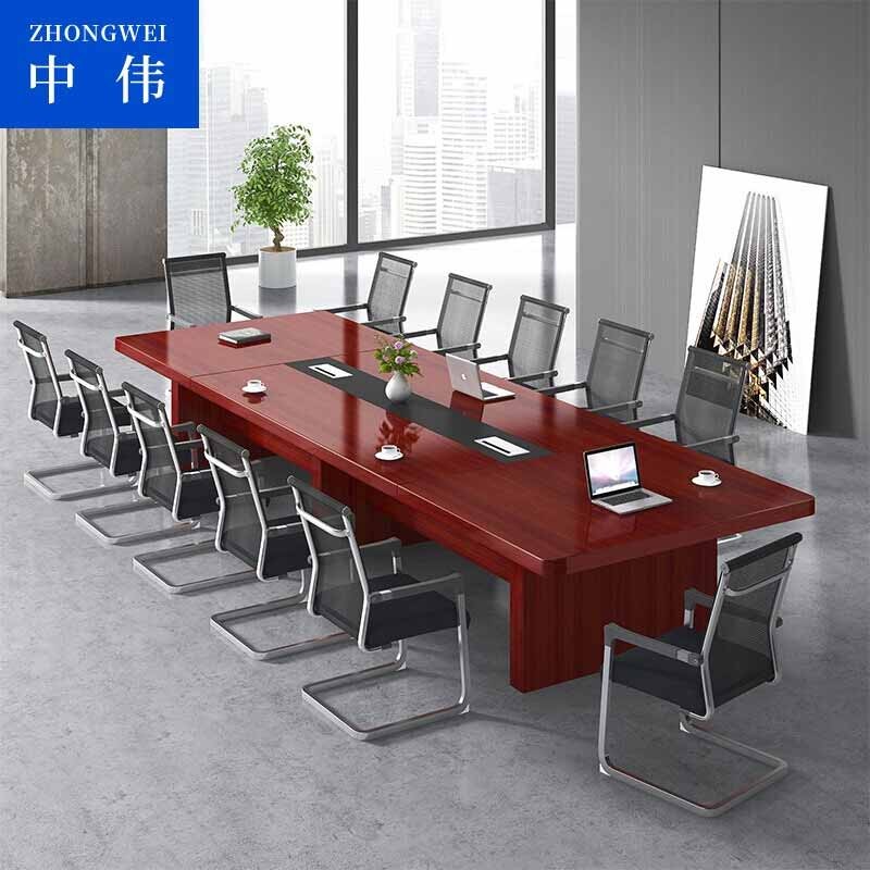 办公桌 中伟/ZHONGWEI 人造板 红色 8