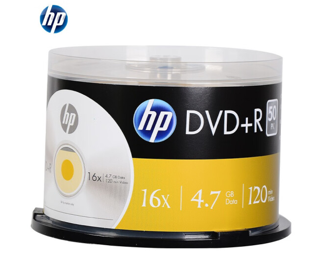 惠普(HP) 光盘 光盘空白 dvd刻录光盘 dvd光盘 光碟 dvd碟片16速4.7G桶装50片