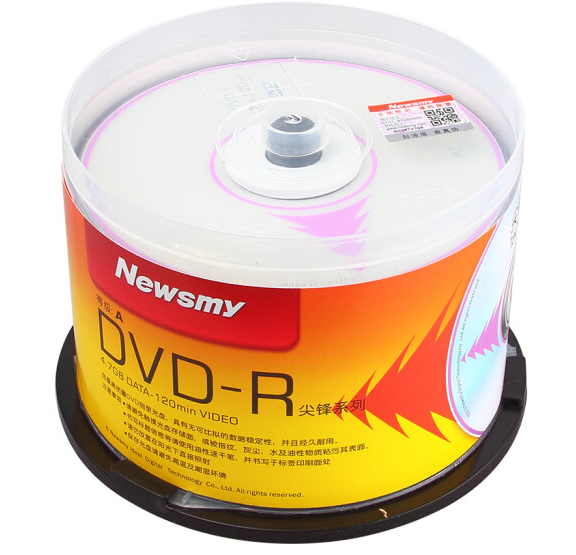 纽曼（Newsmy）尖峰系列 DVD-R 16速 4.7G 空白光盘/光碟/刻录盘 桶装50片
