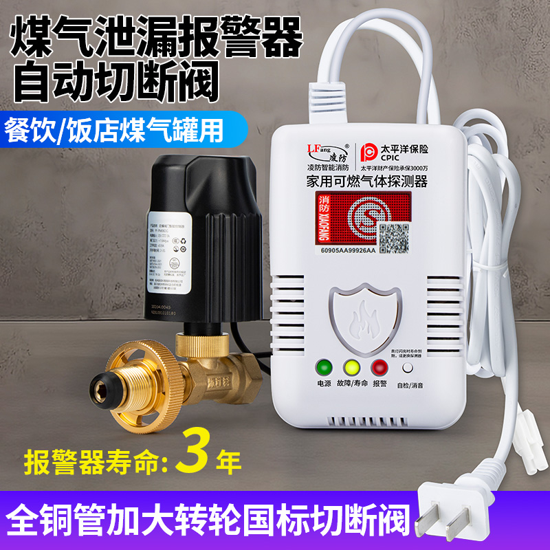 凌防（LFang）燃气报警器家用厨房液化气煤气可燃气体钢瓶机械手探测报警器