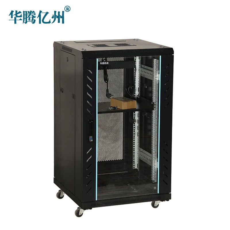 华腾亿州 TB6618 网络机柜1米 18U弱电监控UPS交换机设备600深 前玻璃门后网门