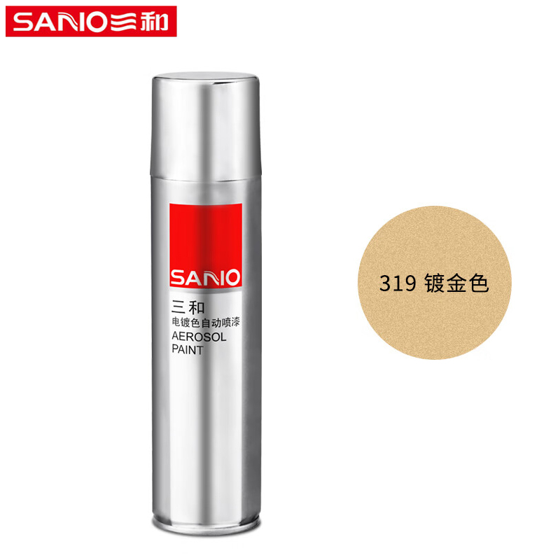 三和 镀金自喷漆 金属防锈漆 电镀色系列 工业用品 NO.319 镀金色 350ml/226g 1瓶