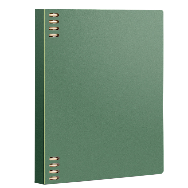 三木(SUNWOOD)B5/120页不硌手横线复古外壳可拆卸8孔活页笔记本可替换附索引页 考研错题作业本 绿色 1388