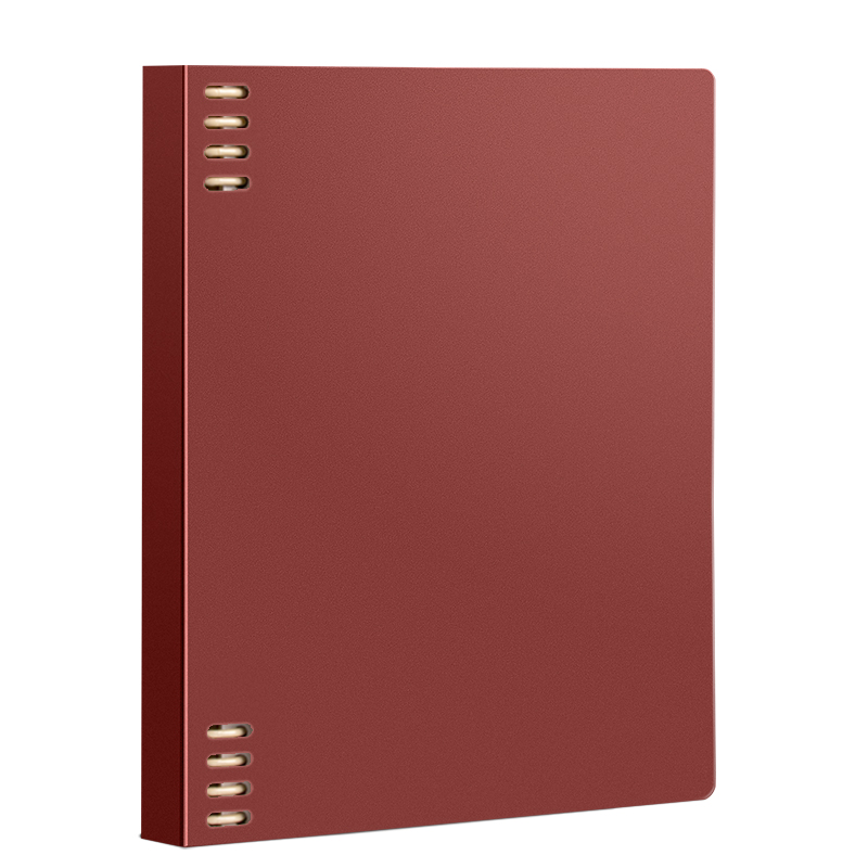 三木(SUNWOOD)B5/120页不硌手横线复古外壳可拆卸8孔活页笔记本可替换附索引页 考研错题作业本 红色 1388