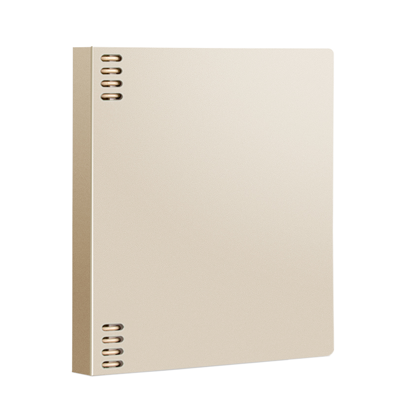 三木(SUNWOOD)A5/120页不硌手横线复古外壳可拆卸8孔活页笔记本可替换附索引页 考研错题作业本 米色 1389