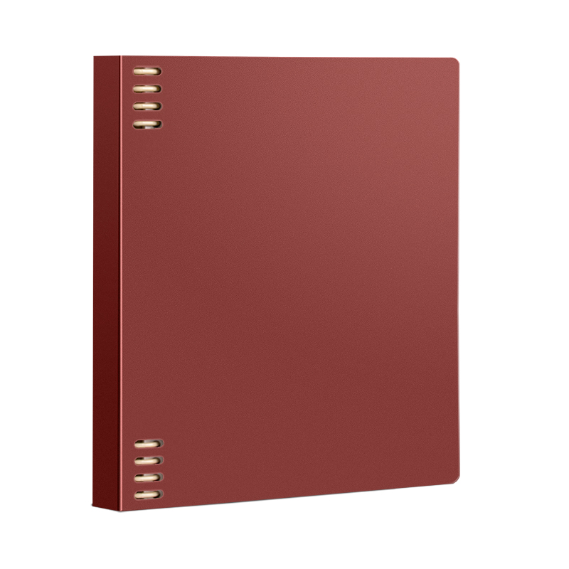 三木(SUNWOOD)A5/120页不硌手横线复古外壳可拆卸8孔活页笔记本可替换附索引页 考研错题作业本 红色 1389