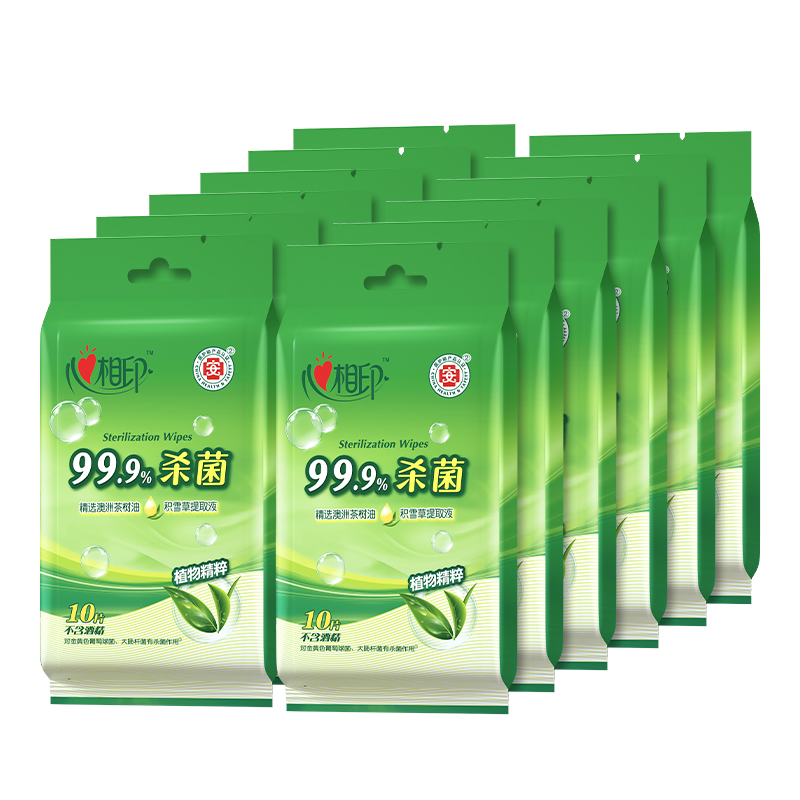 12XCA001（包装）心相印卫生系列单片装10片湿巾12包