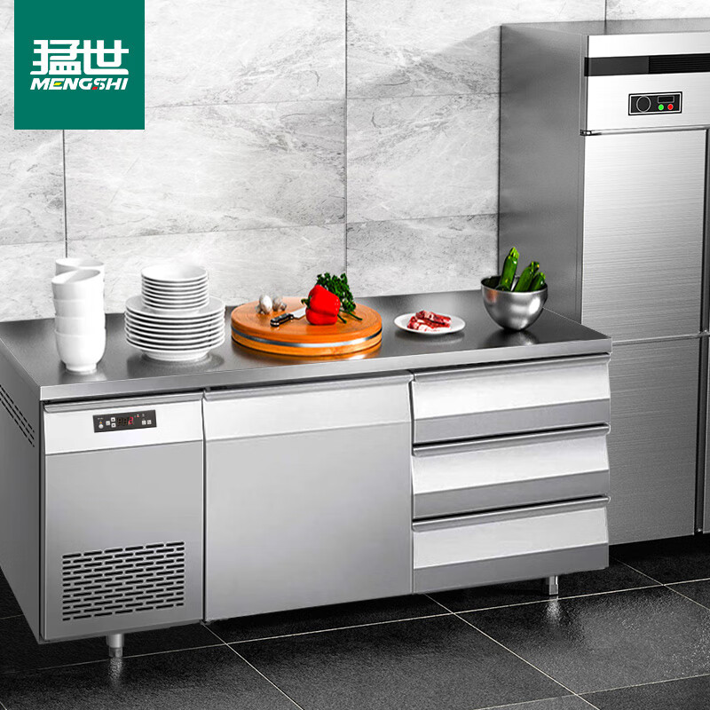 冰柜 猛世 100042797784 四门 350L 无级 电脑控温 银色 风冷