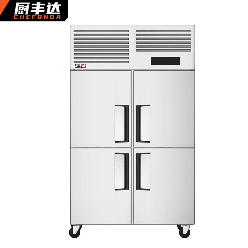冰柜 厨丰达 CFD-LD04-A 四门 800L 无级 电子控温 银色 直冷