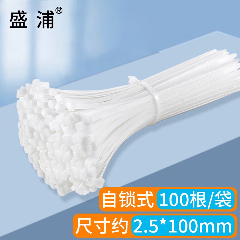 扎带 盛浦 S-ZDW-2.5*100mm 白色 100