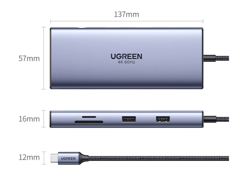 转换器/扩展坞 绿联/UGREEN 15602 单屏蔽 黑色