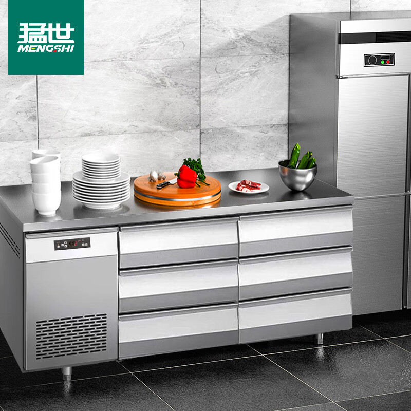 冰柜 猛世 100052152563 六门 350L 无级 电脑控温 银色 风冷