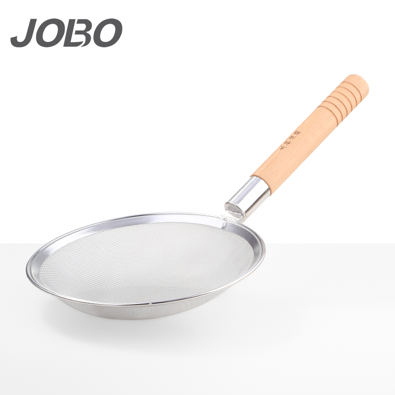 巨博（JOBO）28.5cm木柄不锈钢漏勺MBYG285