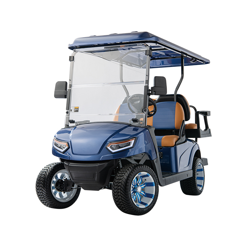 4座高尔夫球车背靠背电动接送车四轮观光巡逻车