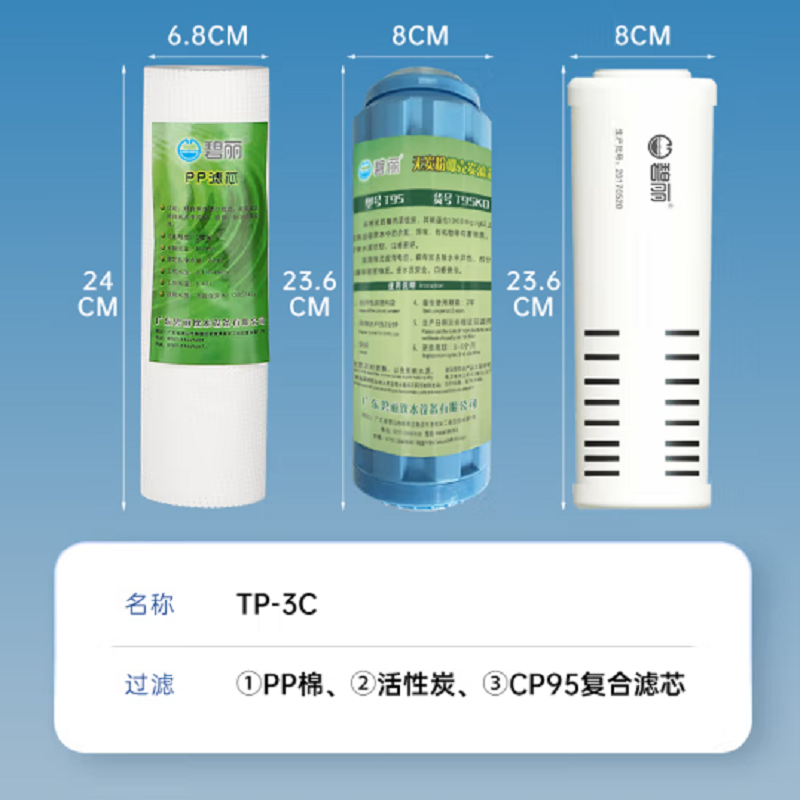 净水器滤芯PP棉活性炭复合滤芯 型号（TP-3C）