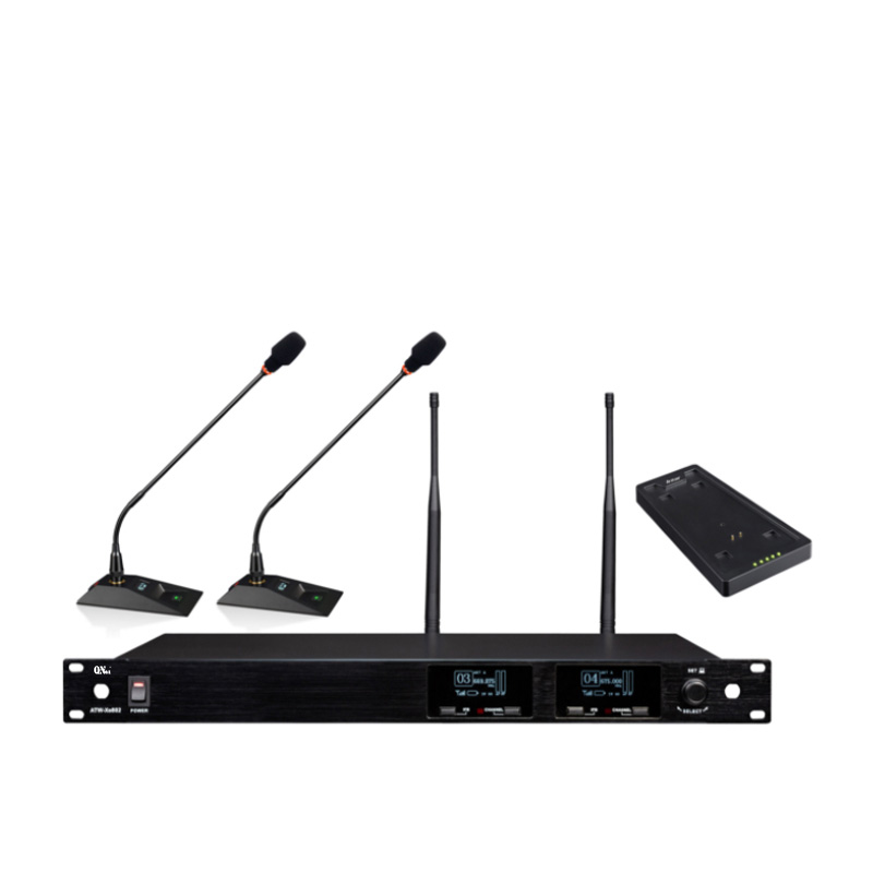 QNOA 启诺 QN-CG212一拖二无线音像联动话筒黑灰(套)