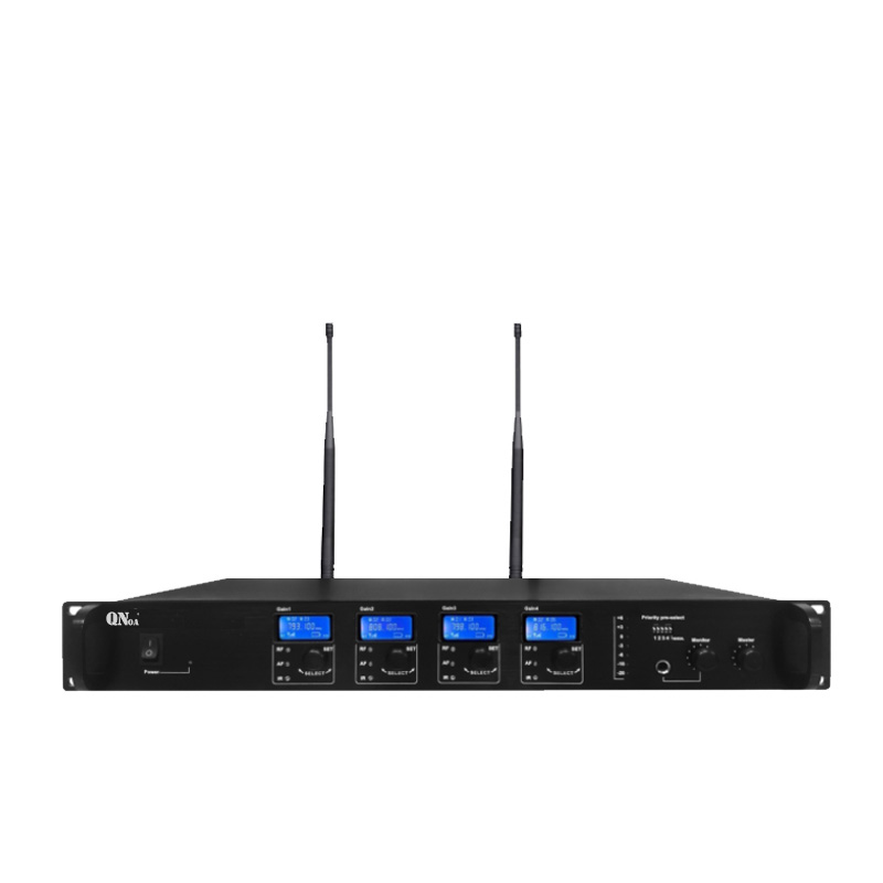 QNOA 启诺 QN-CG214一拖四无线音像联动话筒黑灰(套)