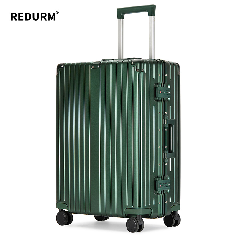 瑞德姆/REDURM RL-LK8930 铝框行李箱男拉杆箱学生大容量箱旅行箱金属女登机箱万向轮密码箱 绿