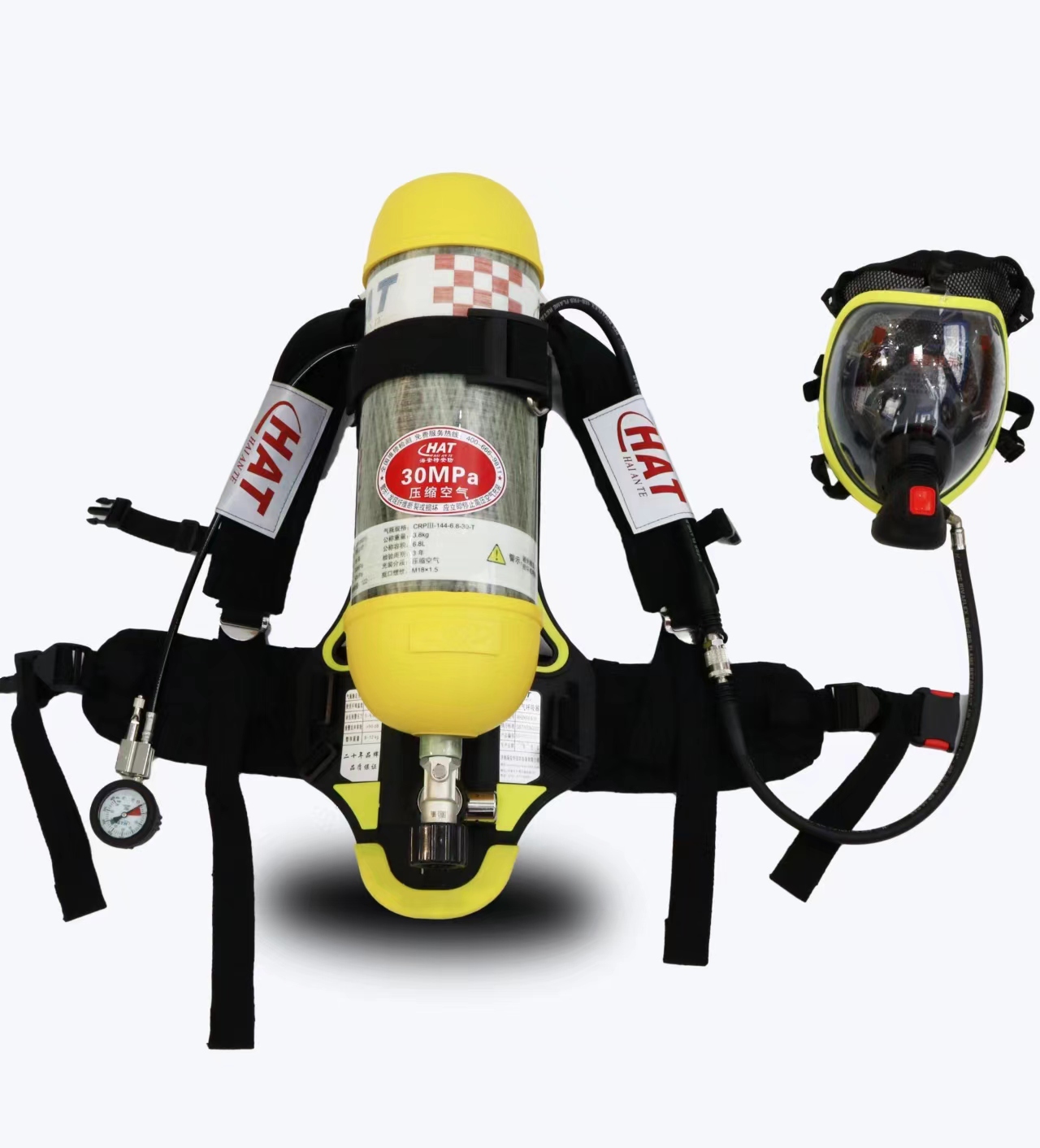 海安特正压式空气呼吸器 RHZKF6.8/30 碳纤维6.8L气瓶 工业版机械压力表 呼吸器