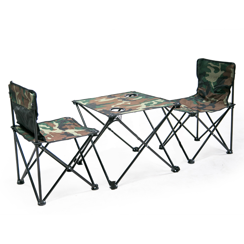 狼行者 户外折叠桌椅 便携桌椅三件套LXZ-6003 休闲垂钓户外野营郊游聚会多用途