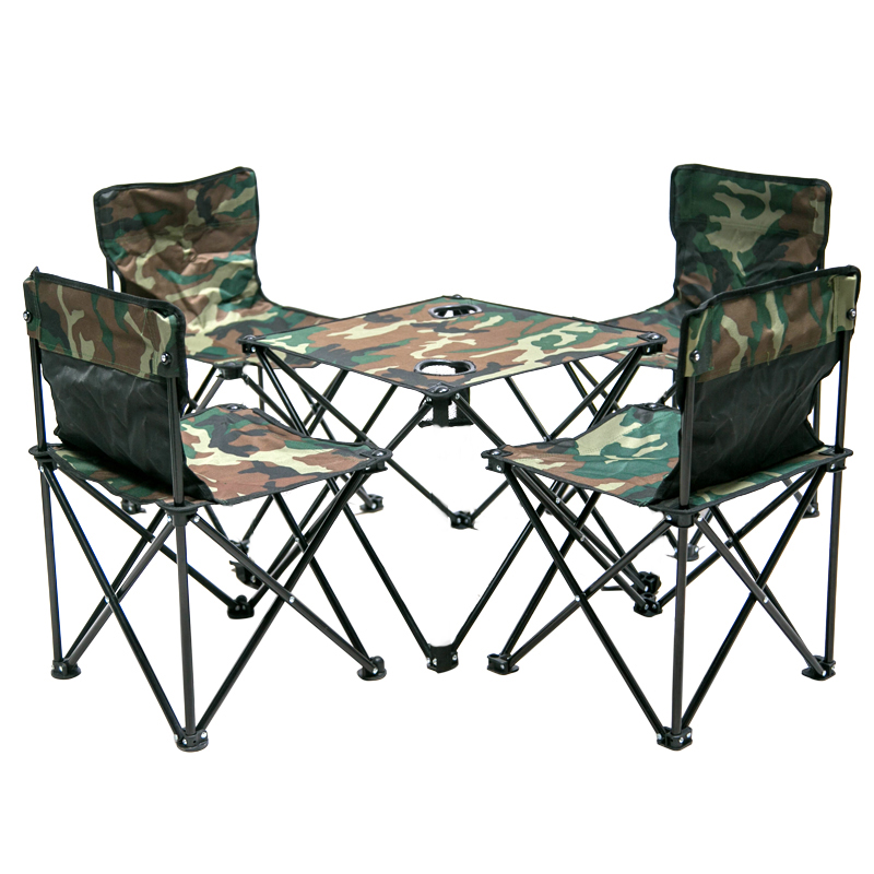 狼行者 户外折叠桌椅 便携桌椅五件套LXZ-6003-1 休闲垂钓户外野营郊游聚会多用途