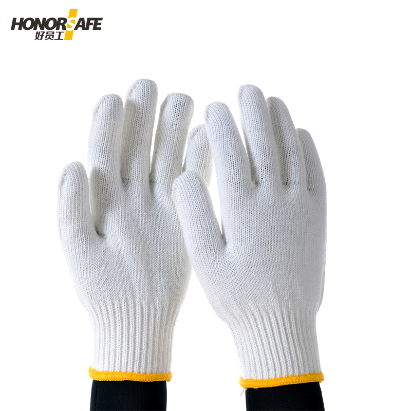 好员工H10-M600棉纱手套 10针毛纺600g线手套耐磨防滑工地干活劳保手套 12副/打 H10-M600毛纺  均码