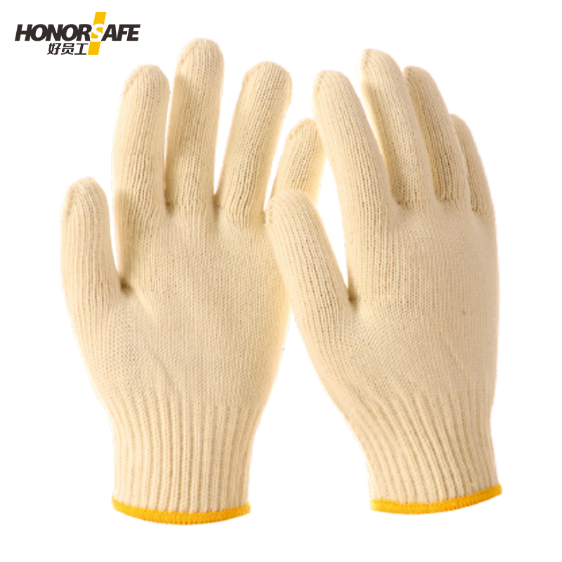 好员工H10-TC720涤棉手套 10针棉纱耐磨防滑工地干活劳保手套 H10-TC720涤棉手套  均码