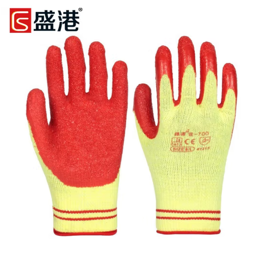 盛港 浸胶劳保手套12双/包 加厚耐磨防滑透气 工地干活施工SG700