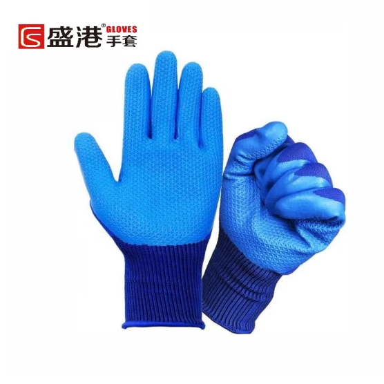 盛港 浸胶劳保手套12双/包 透气挂胶防滑耐磨 工地建筑施工A688