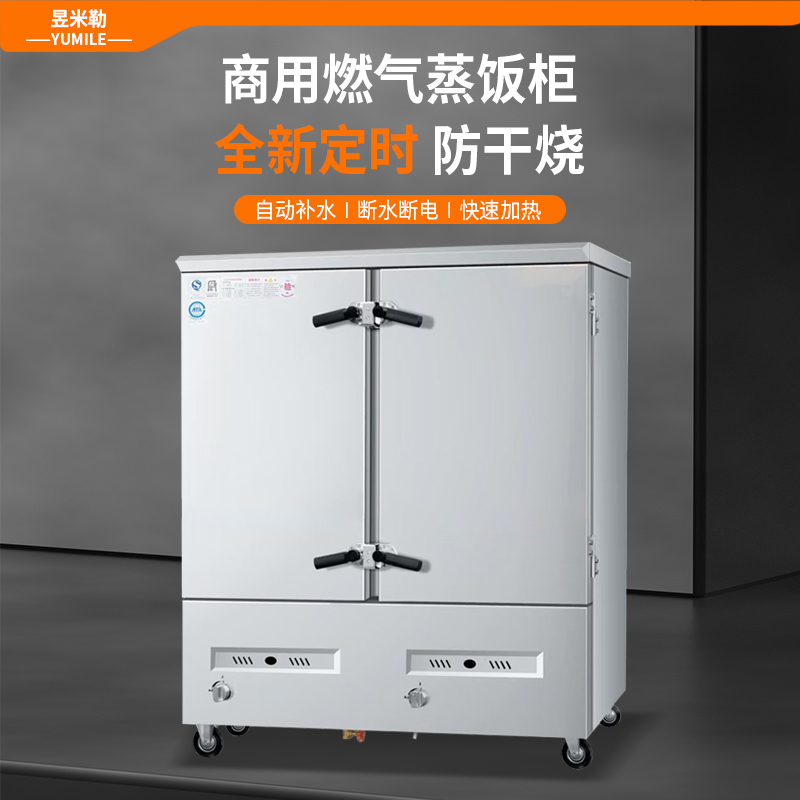 商用豪华型燃气双门24盘蒸饭柜 食堂单位学校米饭包子馒头面食蒸柜车
