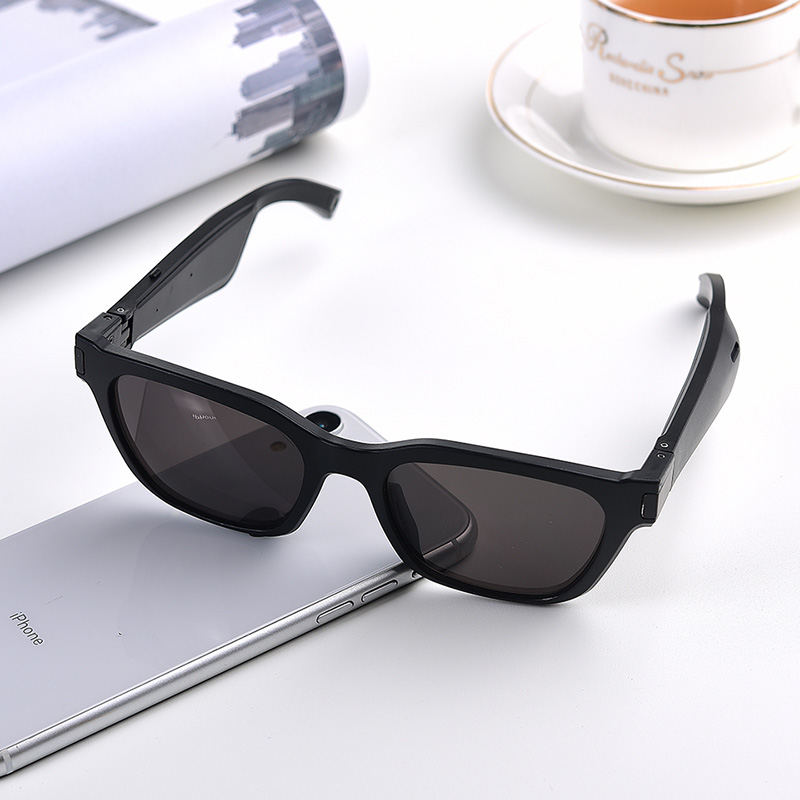 摩集客（MOGCO） 智能蓝牙音频眼镜Eyewear 蓝牙耳机时尚科技墨镜 太阳镜 近视镜 智能穿戴 黑色F-002M 
