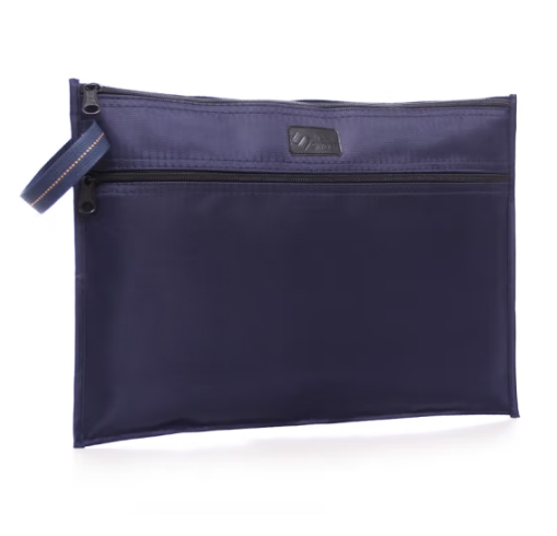 斯莫尔（SIMOER）SL-855 藏蓝尼龙布双拉链手提文件包文件袋会议袋公文包资料包