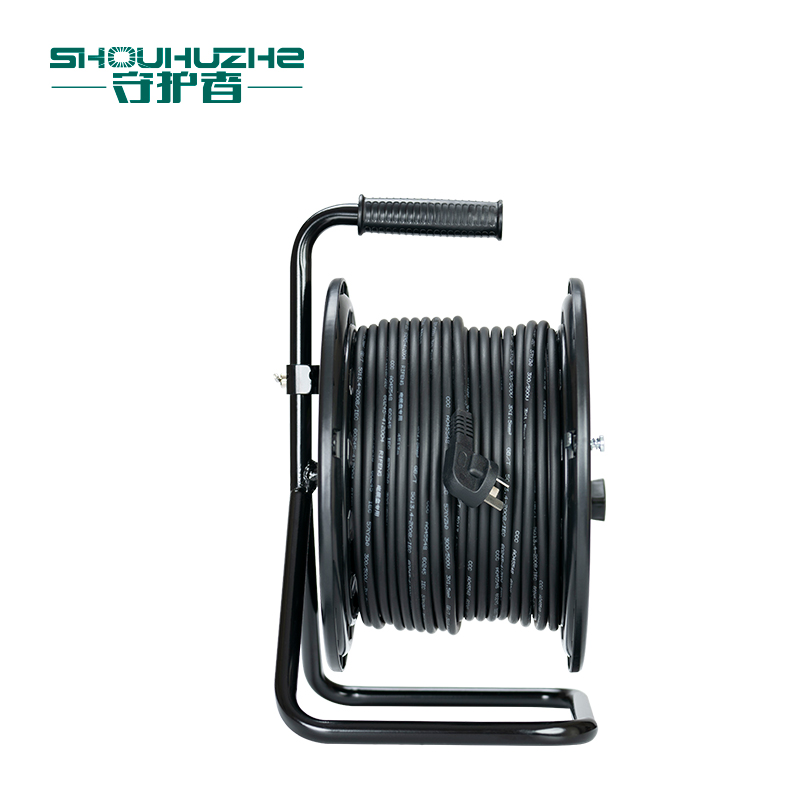 守护者 手提式250V国标移动电缆盘接线盘电源盘SE06013/  3*1.5mm²*30米（ 2位10A5孔+2位漏电） 黑色