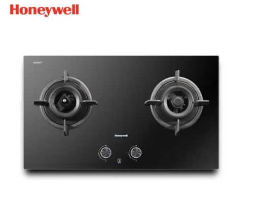 霍尼韦尔（Honeywell）防干烧燃气灶5.0KW猛火煤气灶液化天然气灶具嵌入式德国肖特玻璃双灶台 天然气 JZT-GH1防干烧燃气灶