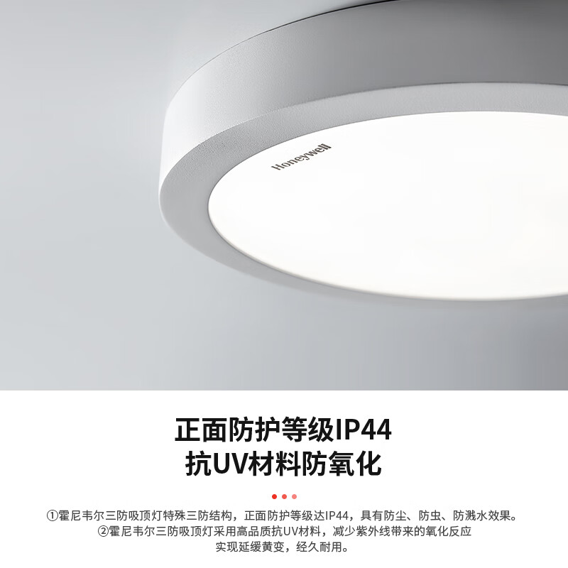 霍尼韦尔（Honeywell）自然光三防阳台灯护眼吸顶灯过道卧室厨房灯LED灯 02C01 24W （适用4-8㎡）