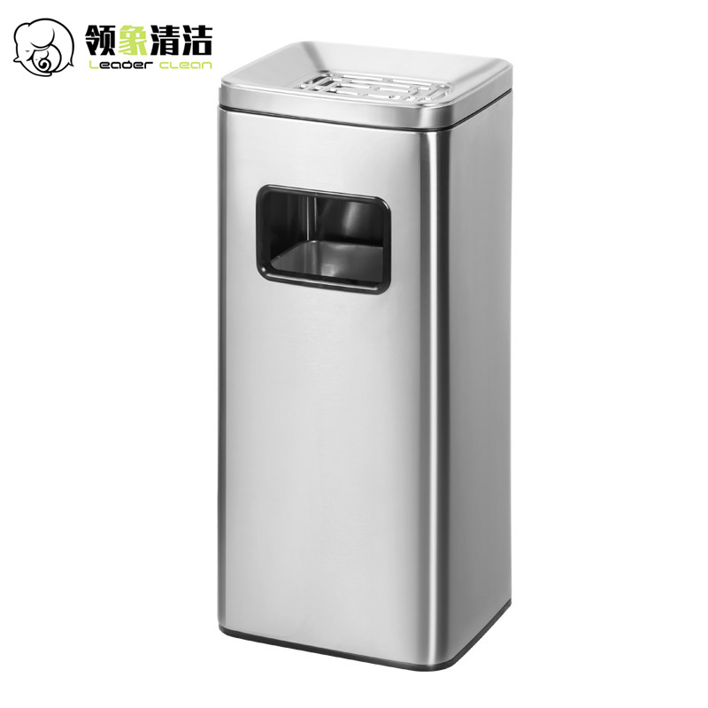 领象 不锈钢烟灰缸酒店大堂垃圾桶立式宾馆带内桶商场桶箱电梯口垃圾桶吸灰桶烟灰柱灭烟桶 单桶 长方形