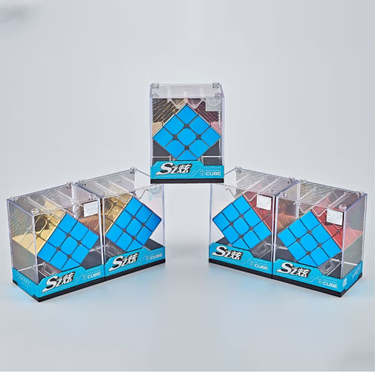 旋风小子电镀黄金顺滑速拧儿童礼物男生女孩比赛专业竞速三阶魔方悬浮玩具 黄金三阶魔方（带磁力版