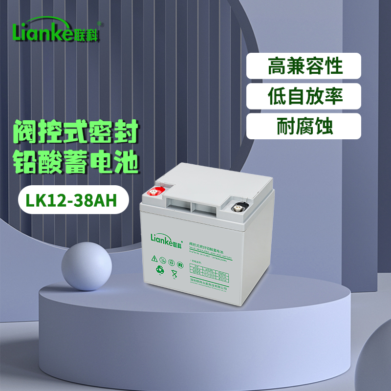 联科（LianKe）UPS电源蓄电池免维护铅酸蓄电池12V38AH