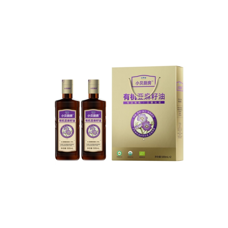 贝蒂斯小贝厨房有机亚麻籽油500ML*2礼盒装