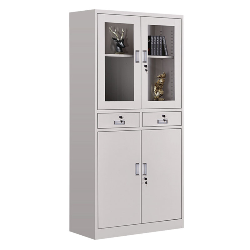 悦山 YSOA1fo09-04HB玻璃门中二斗文件柜 850*390*1800mm