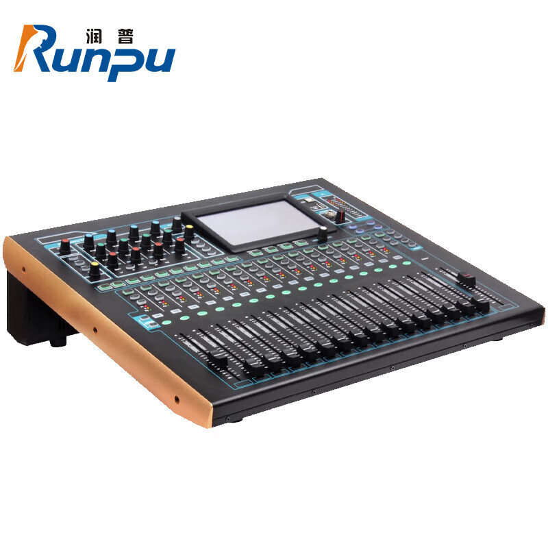 润普国产化全数字专业调音台24路内置声卡带电脑远程控制功能触摸屏支持多轨录音脚踏开关RP-STV24