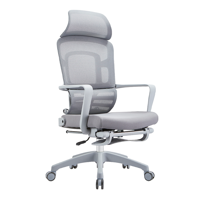 悦山 YSOC1YTYO01HW-D4FY办公椅员工网椅带脚踏可躺午休椅灰色650*620*1200-1300mm