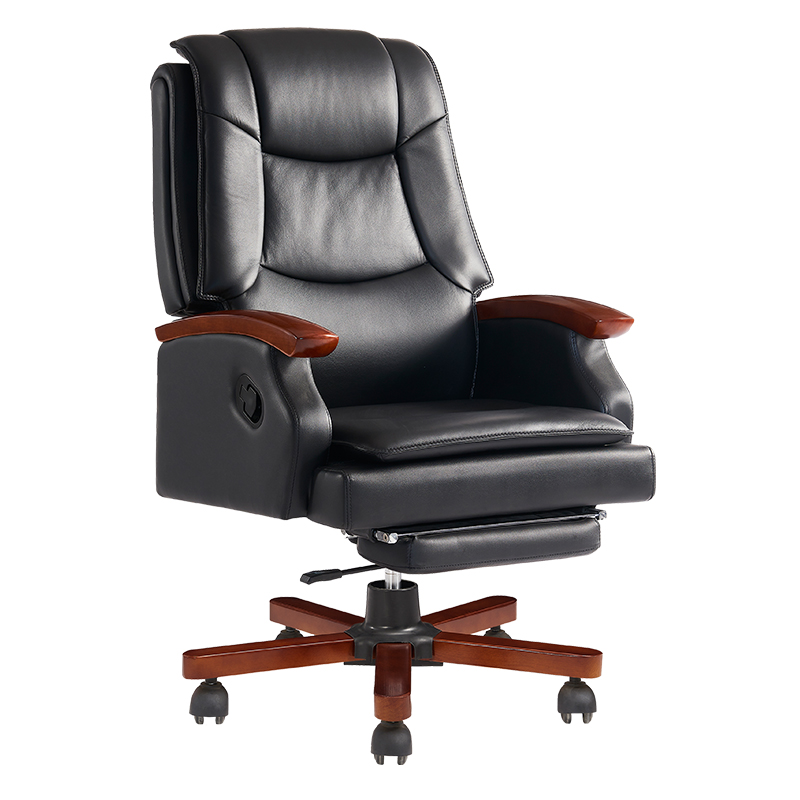悦山 YSOC1HJ1901B-1ZPH带脚踏可躺老板椅 牛皮 670*750*1090-1130mm