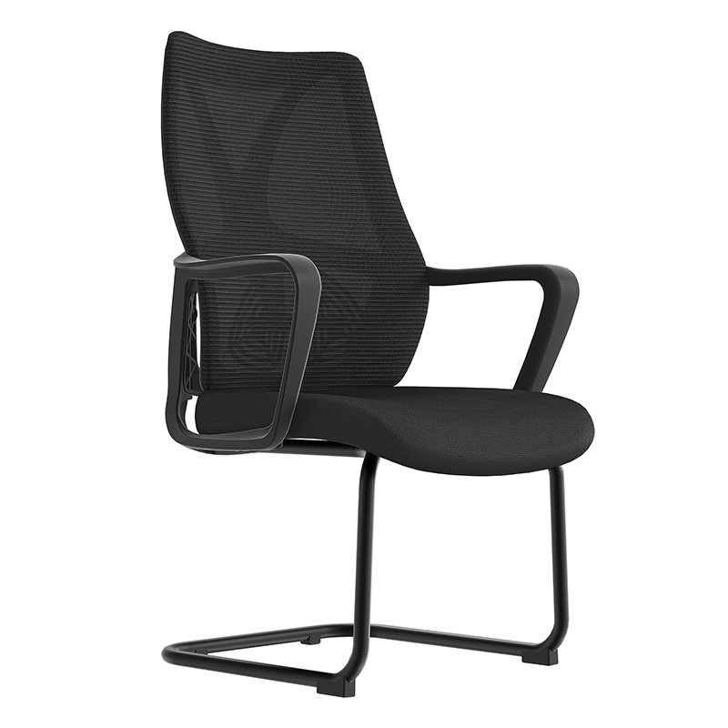 悦山 办公椅职员电脑椅黑色网椅 弓形脚